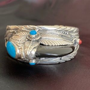 Bear Claw Toucan Sterling Silver 925 Stamped Cuff Bracelet